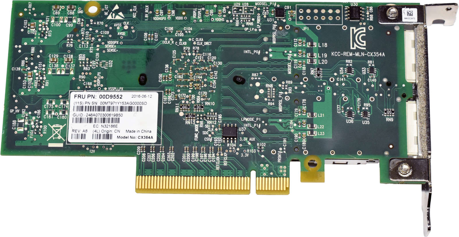 IBM-00D9552-Mellanox-CX354A-Dual-Port-40G-PCIe-x8-004.jpg IBM 00D9552 Mellanox CX354A Dual-Port 40G PCIe x8 InfiniBand Network Adapter LP