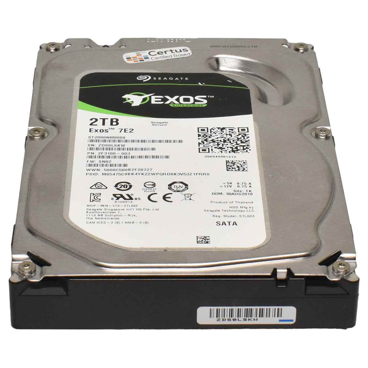Seagate Exos Enterprise 7E2 HDD Festplatte 2TB 3.5" 7,2K SATAIII 6G ST2000NM0008