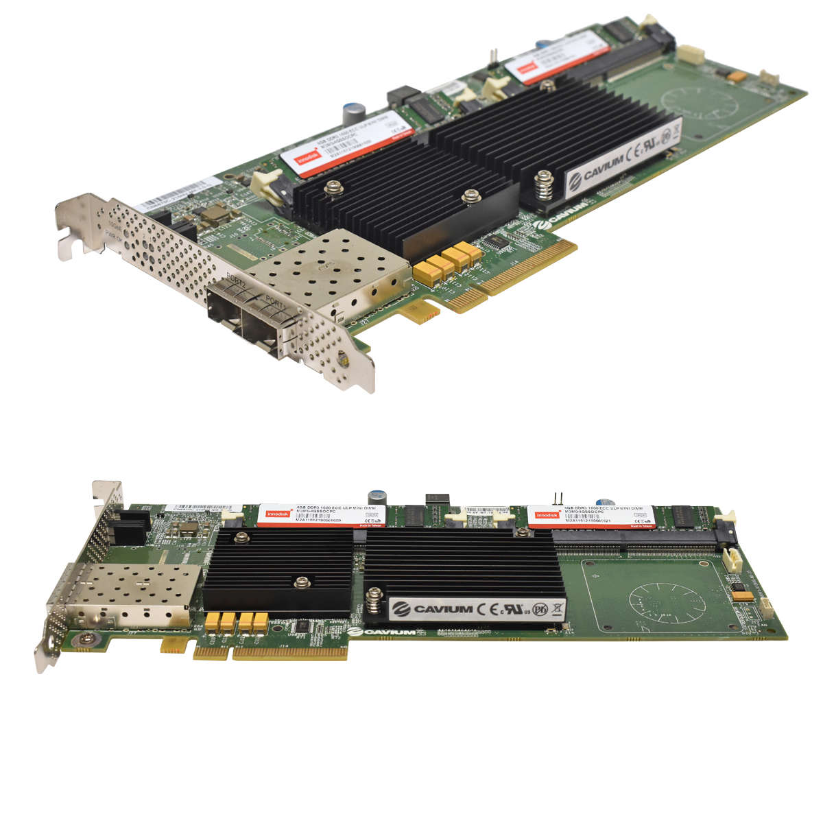 Cavium-CN6870C-210NV-M8-3-0-G-PCIe-x8-Netzwerkkart-001.jpg Cavium CN6870C-210NV-M8-2.0-G PCIe x8 Netzwerkkarte 2x4GB DDR3 Mini Dimm 2x SFP+ Ports