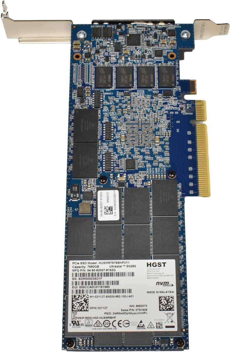 Dell HGST Ultrastar SN260 02Y12T HUSMR7676BHP3Y1 7.68TB PCIe 3.0 x8 SSD Card