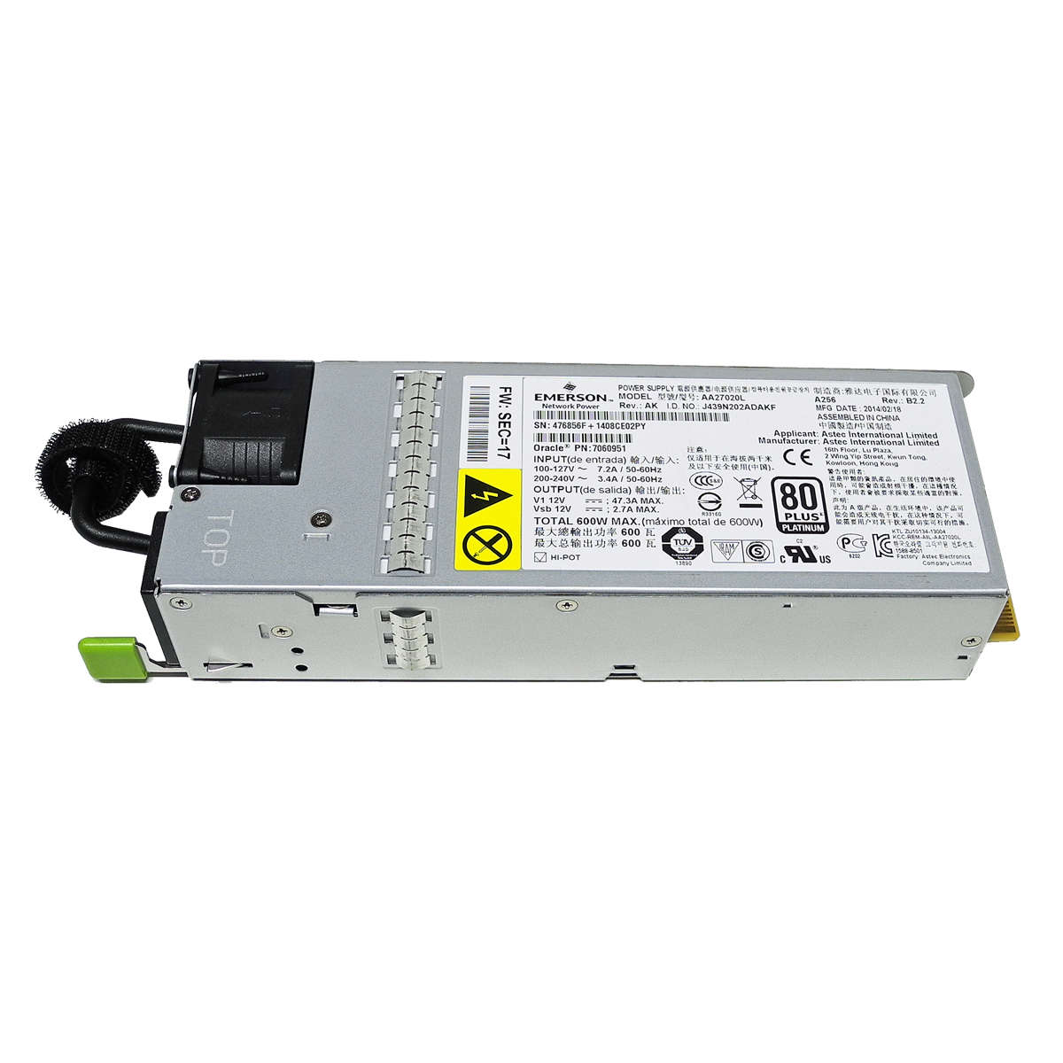 EMERSON-Oracle-AA27020L-A256-600W-Power-Supply-Net-002.jpg EMERSON Oracle AA27020L A256 600W Power Supply / Netzteil