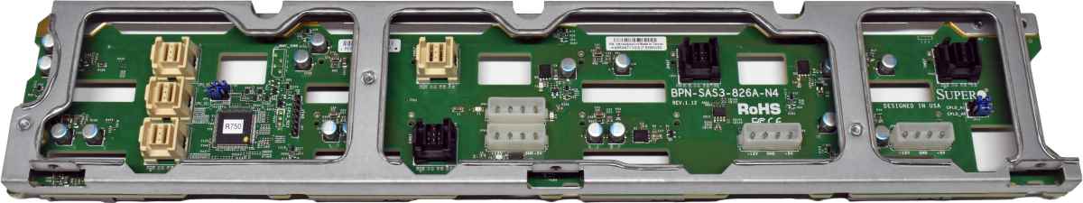 Supermicro CSE-826 BPN-SAS3-826A-N4 2U 12x 3.5" LFF 12G SAS Backplane +bracket Supermicro CSE-826 BPN-SAS3-826A-N4 2U 12x 3.5" LFF 12G SAS Backplane +bracket