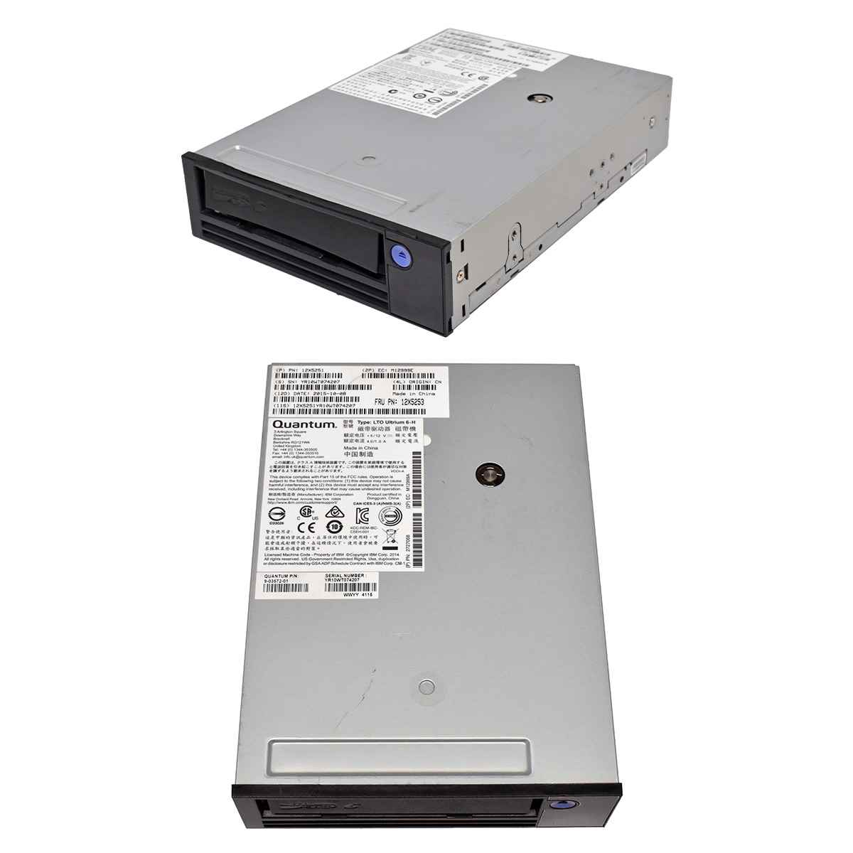 IBM Qantum LTO Ultrium 6-H LTO-6 12X5253 12X5251 9-03572-01 2,5/6,25 TB SAS 6G Tape Drive IBM Qantum LTO Ultrium 6-H LTO-6 12X5253 12X5251 9-03572-01 2,5/6,25 TB SAS 6G Tape Drive