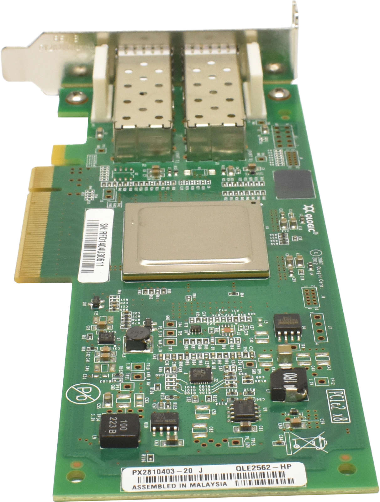 HP QLogic QLE2562-HP 2-Port 8G FC Network Adapter PCIe x8 AJ764-63002 489191-001 LP
