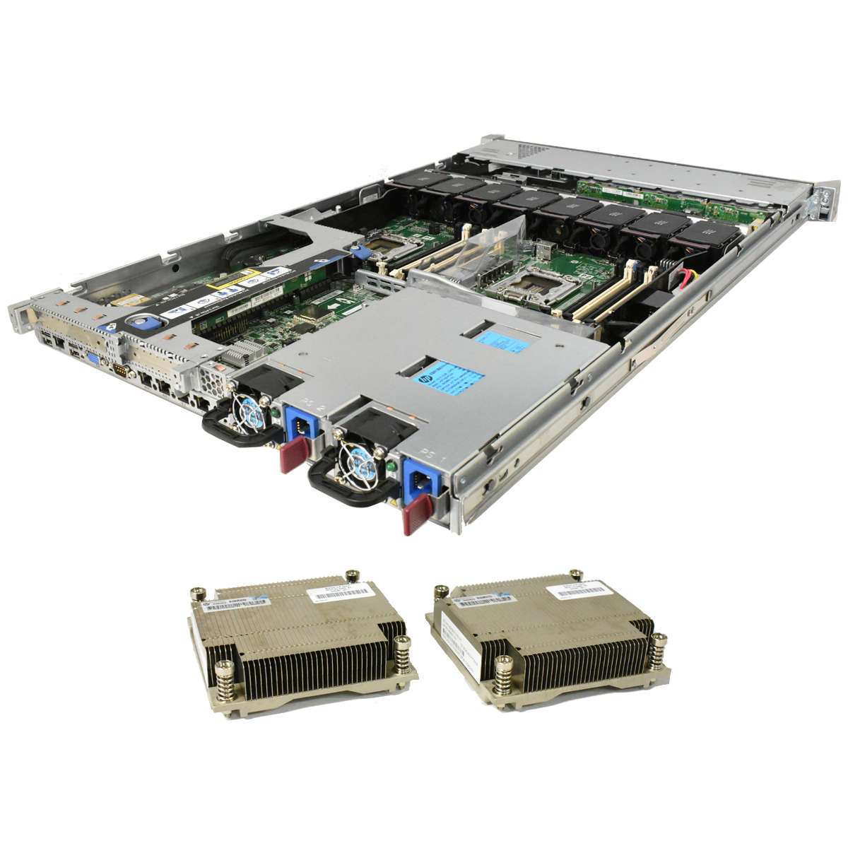 HP ProLiant DL360e G8 Rack Server no CPU no RAM 2x Kühler Heatsink 4x LFF 1U P420