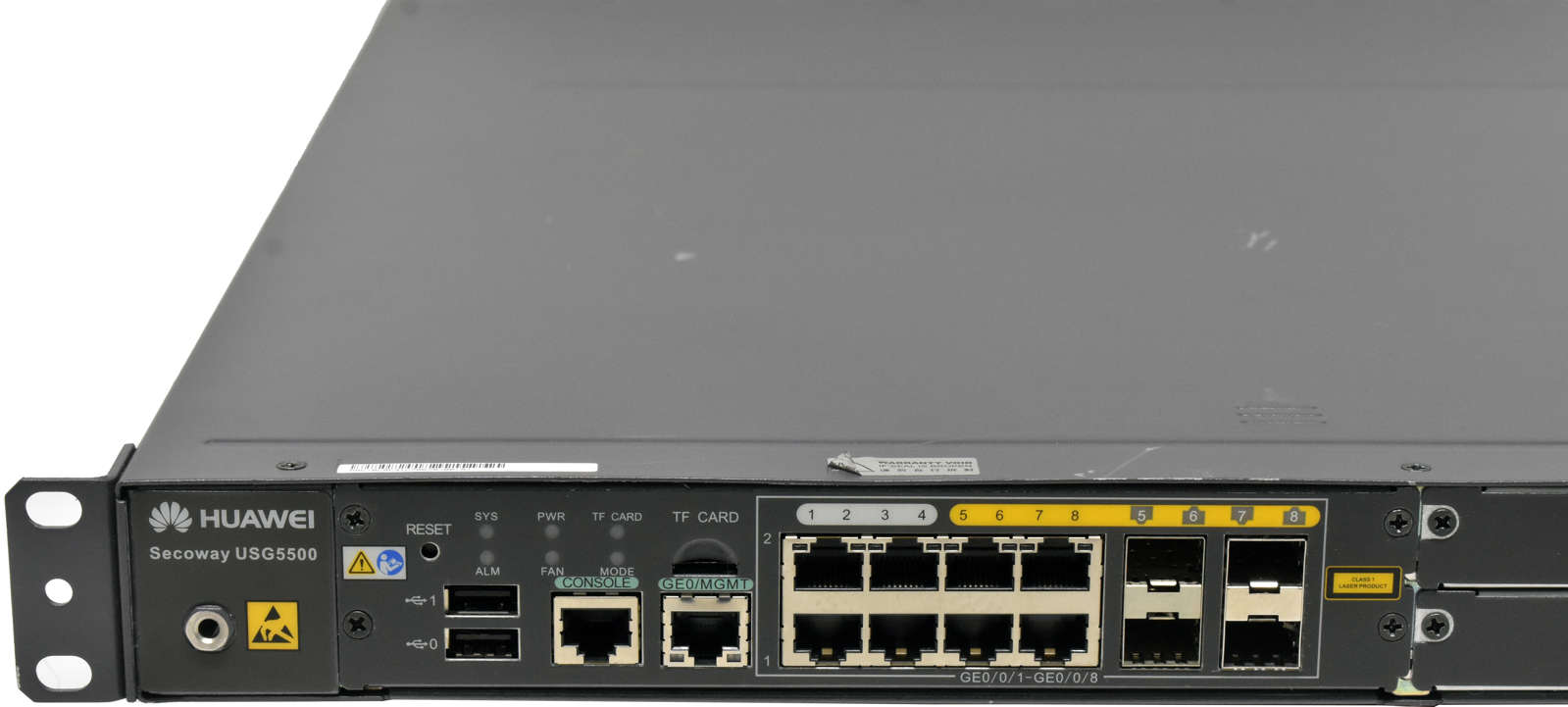 Huawei-Secoway-USG5530-S-8-Port-RJ-45-GE-Security-003.jpg Huawei Secoway USG5530-S 8-Port RJ-45 GE Security Gateway 4x 1G SFP 2x PSU +Rack Ears