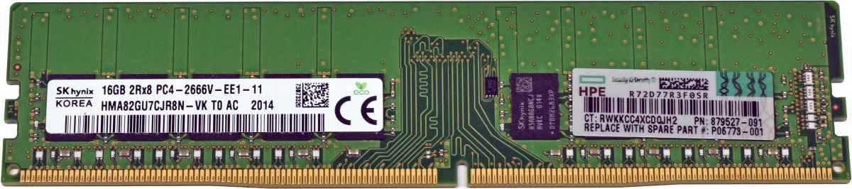 HP SKhynix 16GB 2Rx8 PC4-2666V DDR4 RAM 879527-091 HMA82GU7CJR8N-VK HP SKhynix 16GB 2Rx8 PC4-2666V DDR4 RAM 879527-091 HMA82GU7CJR8N-VK