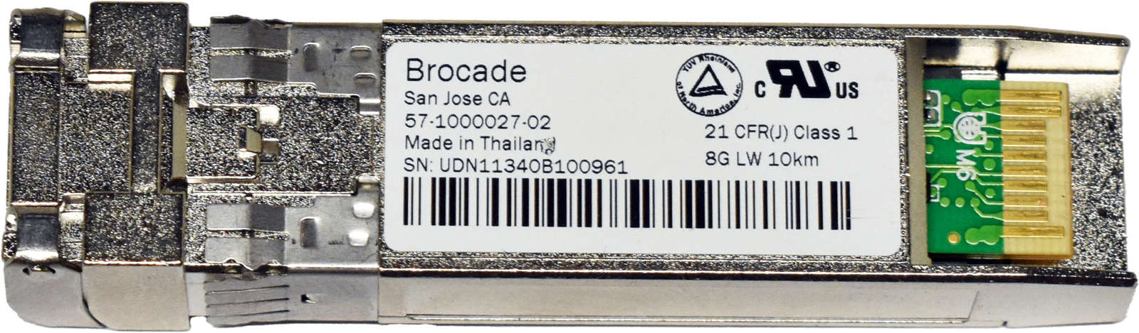 Brocade-57-1000027-02-SFP-8GB-LW-10km-1310nm-Trans-003.jpg Brocade 57-1000027-02 SFP+ 8GB LW 10km 1310nm Transceiver Module