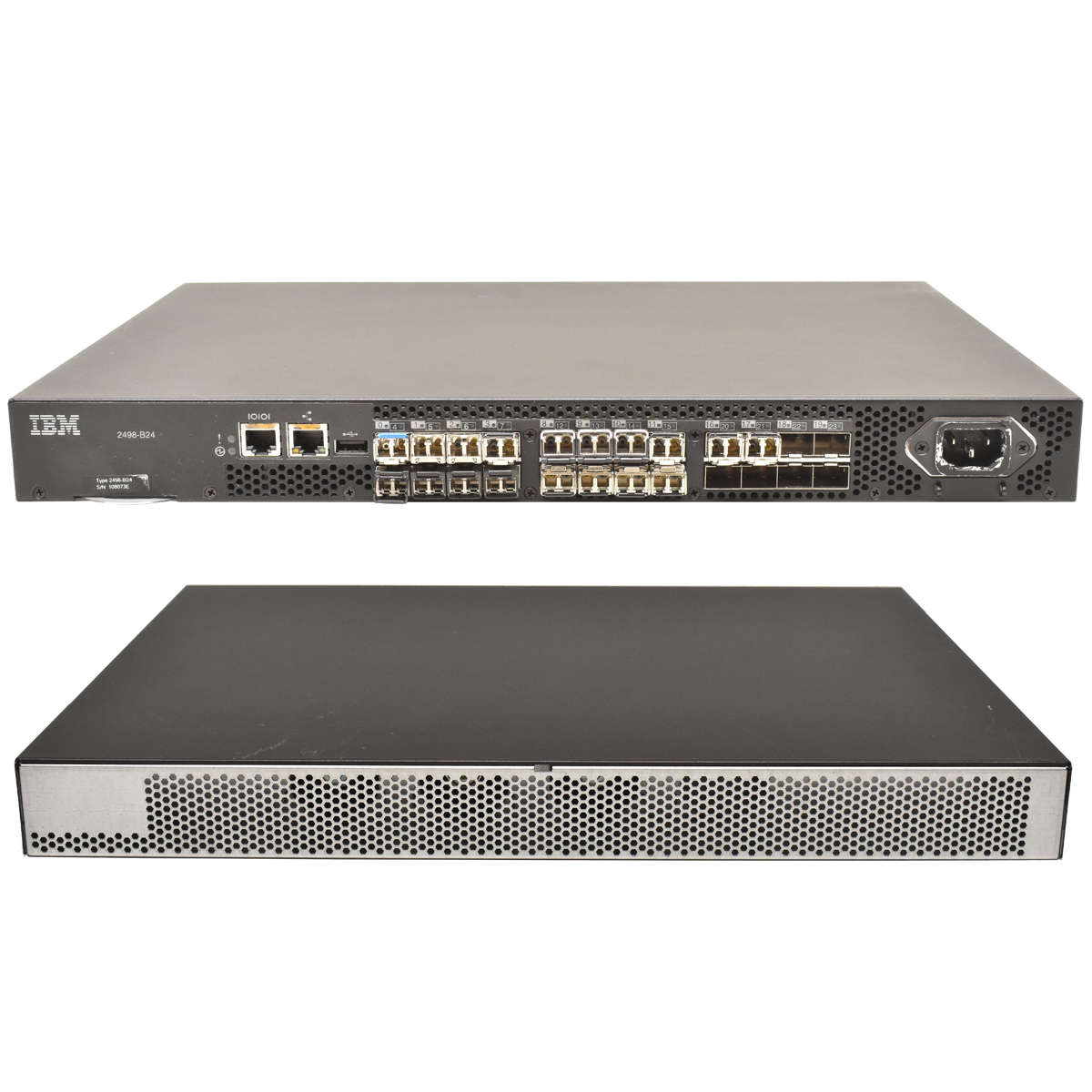 IBM-2498-B24-24E-8G-Fibre-Channel-Switch-18-x-4-8G-001.jpg IBM 2498-B24/24E 8G Fibre Channel Switch 18x 4/8G SFP Transc. 16 active Ports