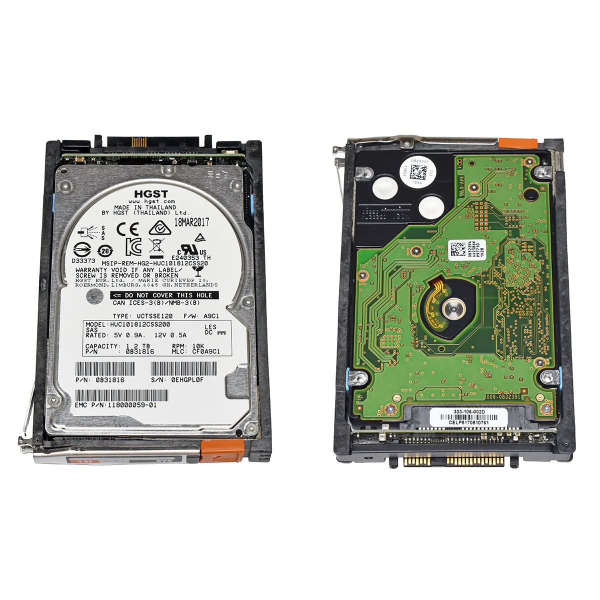 EMC HGST 2.5" 1.2TB 10K 6G SAS HDD Festplatte HUC101812CSS200 005051469 VNX EMC HGST 2.5" 1.2TB 10K 6G SAS HDD Festplatte HUC101812CSS200 005051469 VNX