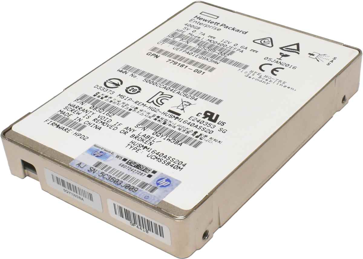 HP SSD 400GB 2.5" 12G SAS SFF MO0400JEFPA 765289-002 0B32162 779181-001
