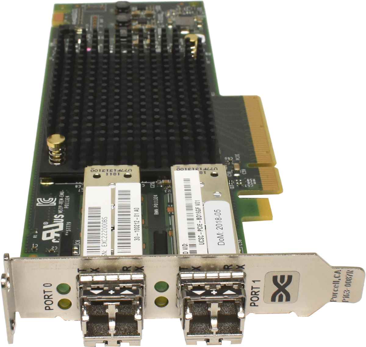 Cisco Emulex UCSC-PCIE-BD16GF Dual-Port 16GB FC PCIe 3.0 x8 Host Bus Adapter 30-100212-01 + 2x GBIC LP
