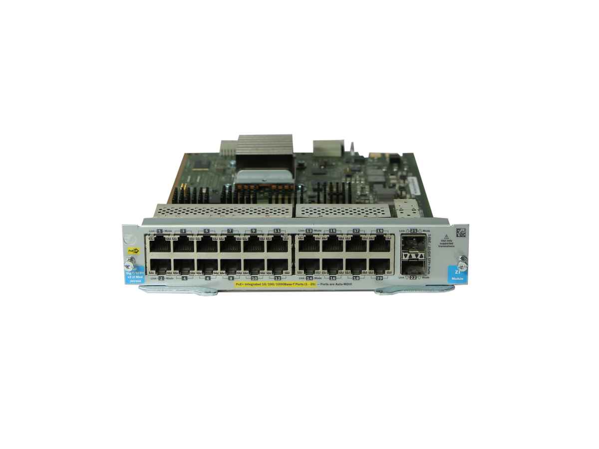 HP J9536A Gig-T/SFP+ PoE+ v2 zl Module for E5400/8200 zl Series PN 5065-5404