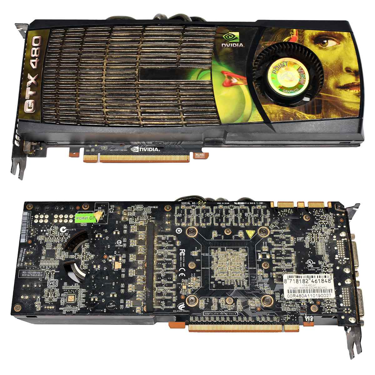 Point of View VGA480-A1 NVIDIA GeForce GTX 480 Graphics Card GF100 1,5GB GDDR5 PCIe 2.0 x16 Mini HDMI 2x DVI FP Point of View VGA480-A1 NVIDIA GeForce GTX 480 Graphics Card GF100 1,5GB GDDR5 PCIe 2.0 x16 Mini HDMI 2x DVI FP