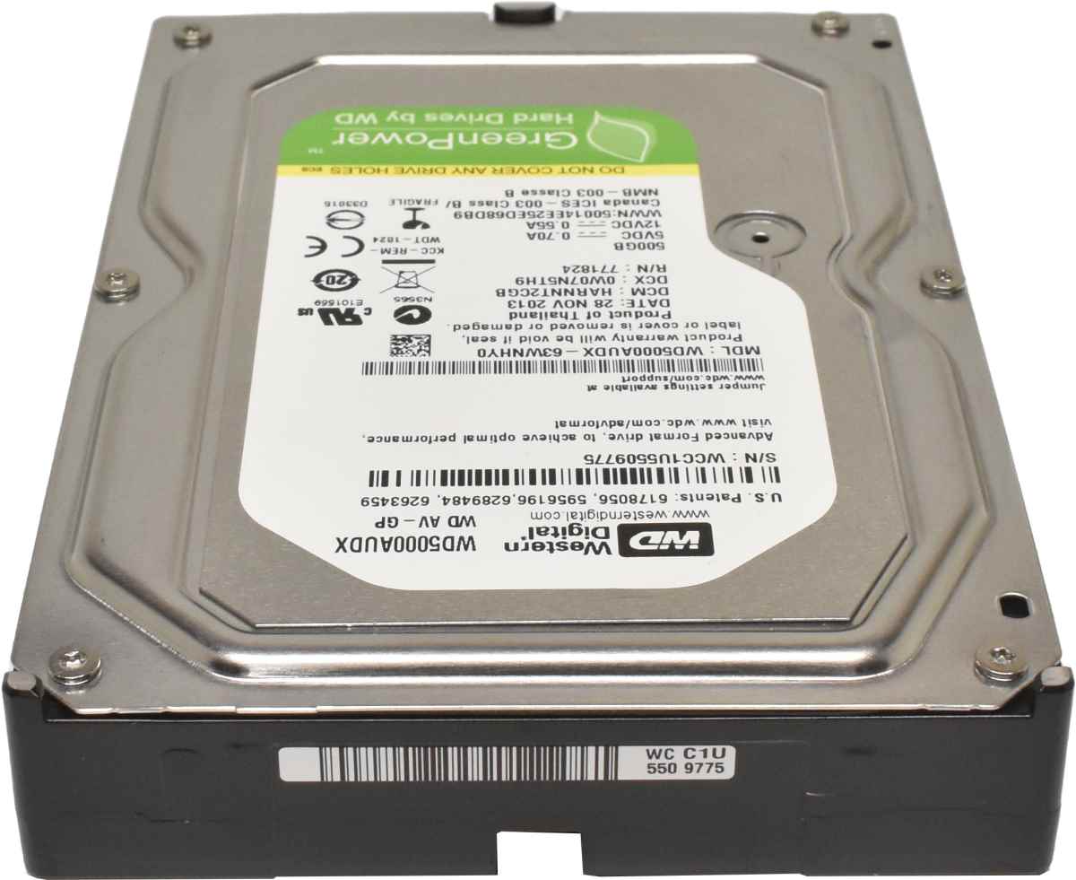 WD 500GB 3.5" 5.4K 6G SATA HDD Festplatte WD5000AUDX-63WNHY0
