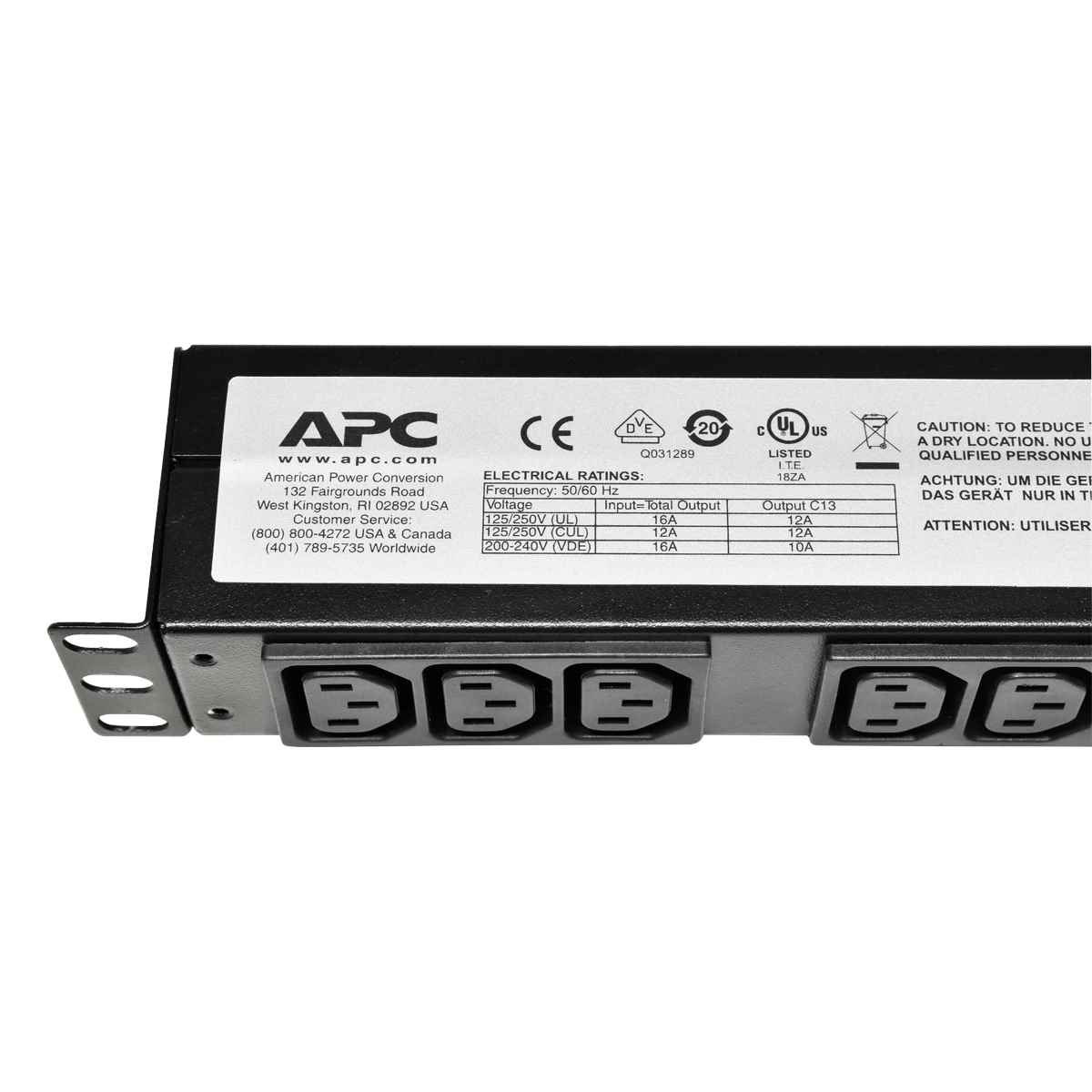 APC AP9565 NetShelter Basic Rack PDU 1U 16A 230V C20 12 x C13 APC AP9565 NetShelter Basic Rack PDU 1U 16A 230V C20 12 x C13