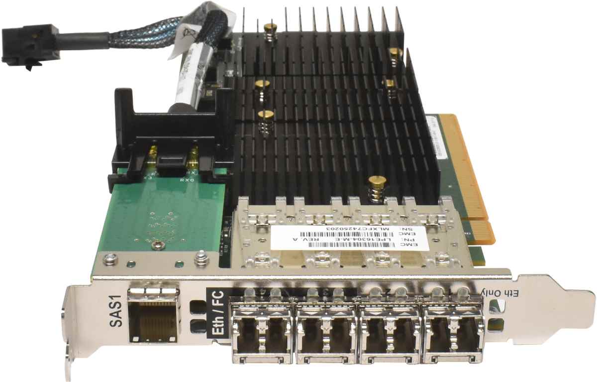 EMC Emulex LightPulse LPE16304-M-E 4-Port SFP+ 10/16GB FC Adapter LP + 4x GBICs EMC Emulex LightPulse LPE16304-M-E 4-Port SFP+ 10/16GB FC Adapter LP + 4x GBICs