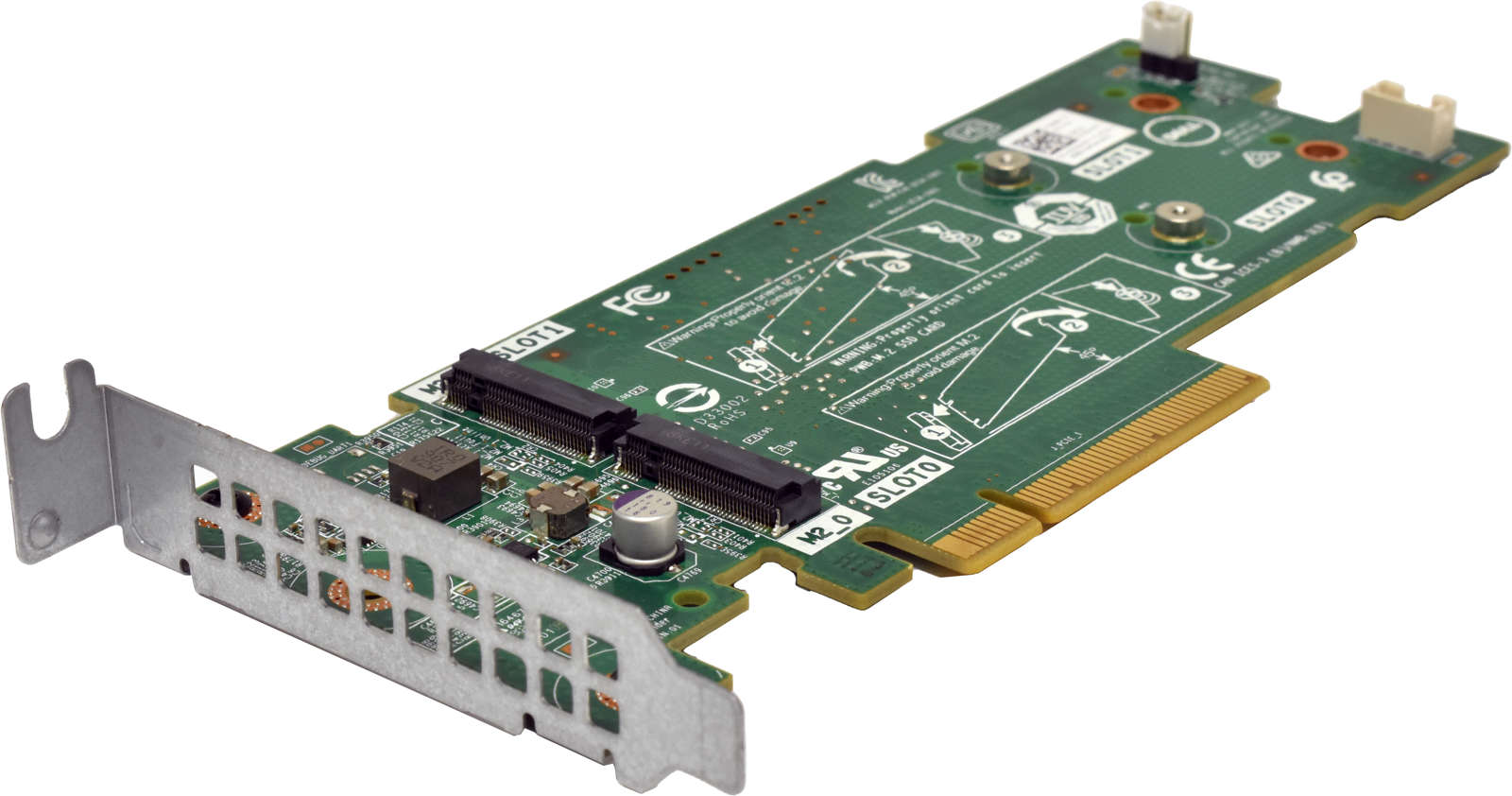 Dell-072WKY-BOSS-SSD-Adapter-Card-PCI-Express-x8-t-001.jpg Dell 061F54 BOSS SSD Adapter Card PCI-Express x8 to 2x M.2 2280 SSD Slots LP