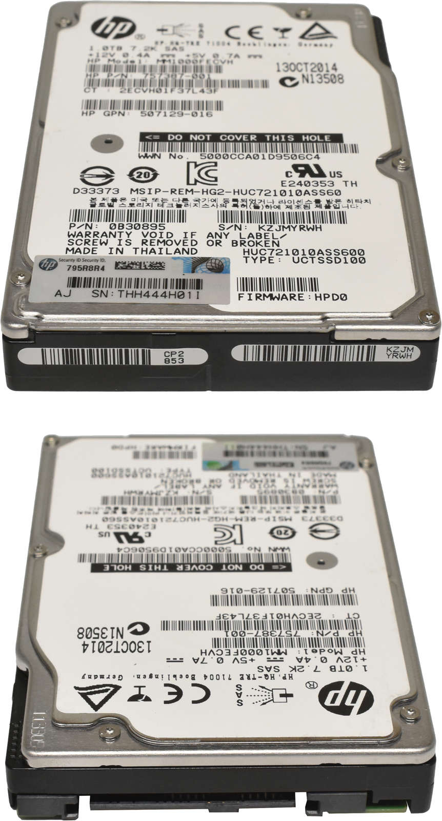 HP 1TB 2.5" 6G 7.2K SAS HDD Festplatte MM1000FECVH 757387-001 0B30895