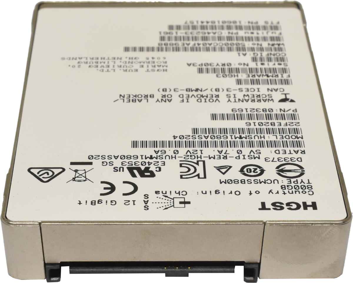 Fujitsu HGST 800GB 2.5" 12G SAS SSD HUSMM1680ASS204 0B32169 CA46233-1961