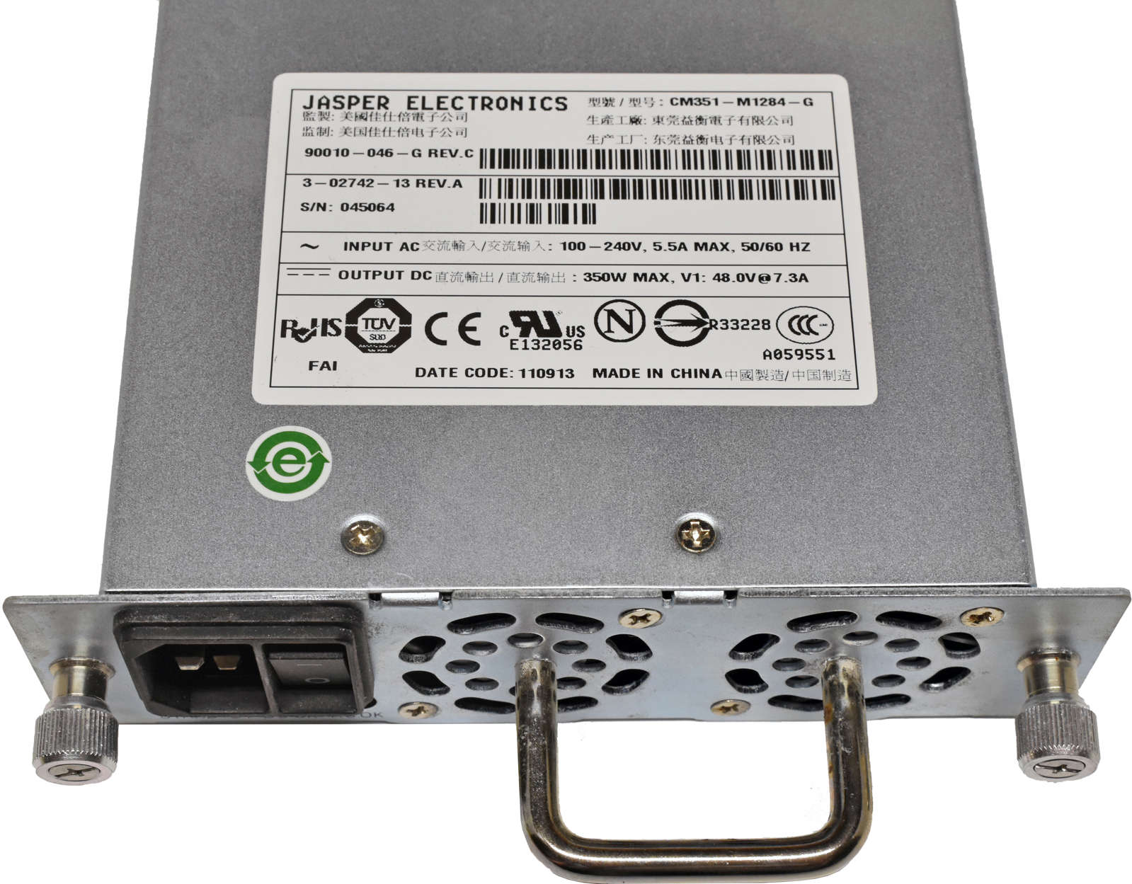 Dell-Jasper-350W-Power-Supply-CM351-M1284-G-90010-004.jpg Dell Jasper 350W Power Supply CM351-M1284-G 90010-046-G for PowerVault ML6000