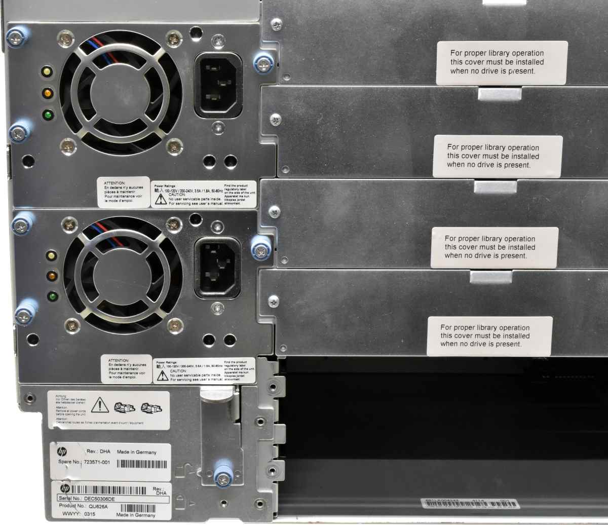 HP StoreEver MSL6480 Expansion Module QU626A 723571-001 + Expansion Module Controller 723574-001 no Tape Drives