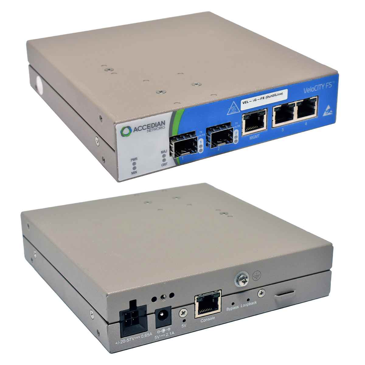 Accedian VeloCITY FS VEL-1G-FS (OUT) 501-018-11 Network measurements device + PSU Accedian VeloCITY FS VEL-1G-FS (OUT) 501-018-11 Network measurements device