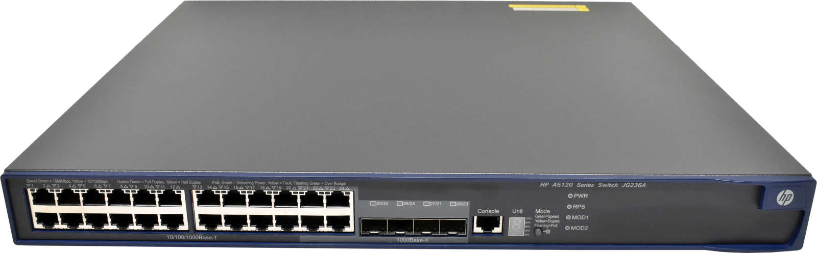 HP-A5120-24G-PoE-EI-JG236A-24-Port-GE-PoE-Switch-M-001.jpg HP A5120-24G-PoE+ EI JG236A 24-Port GE PoE+ Switch + Modul LSPM1CX2P