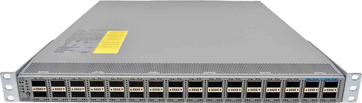 Cisco Nexus N9K-C93180LC-EX 32x 40/50G QSFP+ or 18x 100 QSFP28 GE Switch Rack Ears blue PSUs