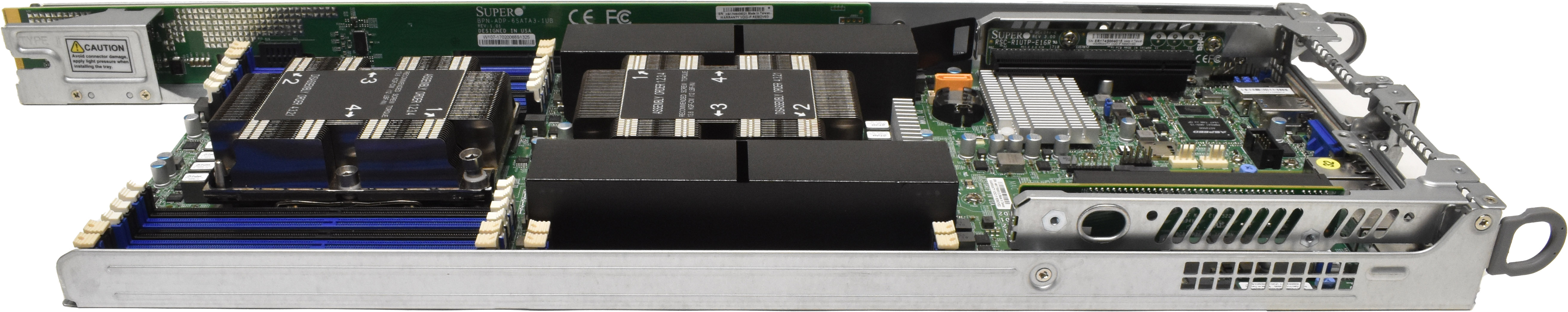 Supermicro Node Server X11DPT Rev:1.02 no CPU no PC4 2x Heatsink 1x AOC-MGP-i4M Supermicro Node Server X11DPT Rev:1.02 no CPU no PC4 2x Heatsink 1x AOC-MGP-i4M