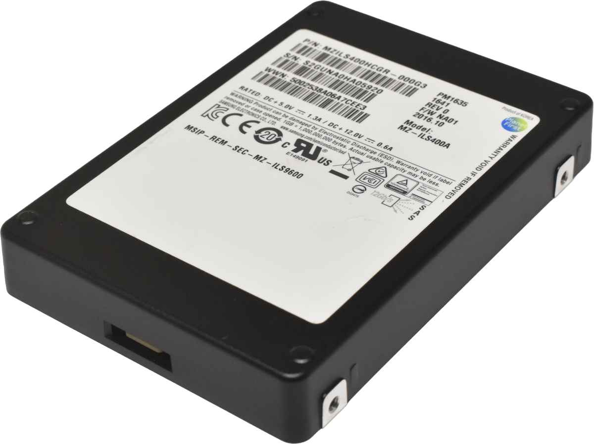 Samsung PM1635 400GB 2.5" 12Gbps SAS SSD MZ-ILS400A 512 Bytes Samsung PM1635 400GB 2.5" 12Gbps SAS SSD MZ-ILS400A 512 Bytes