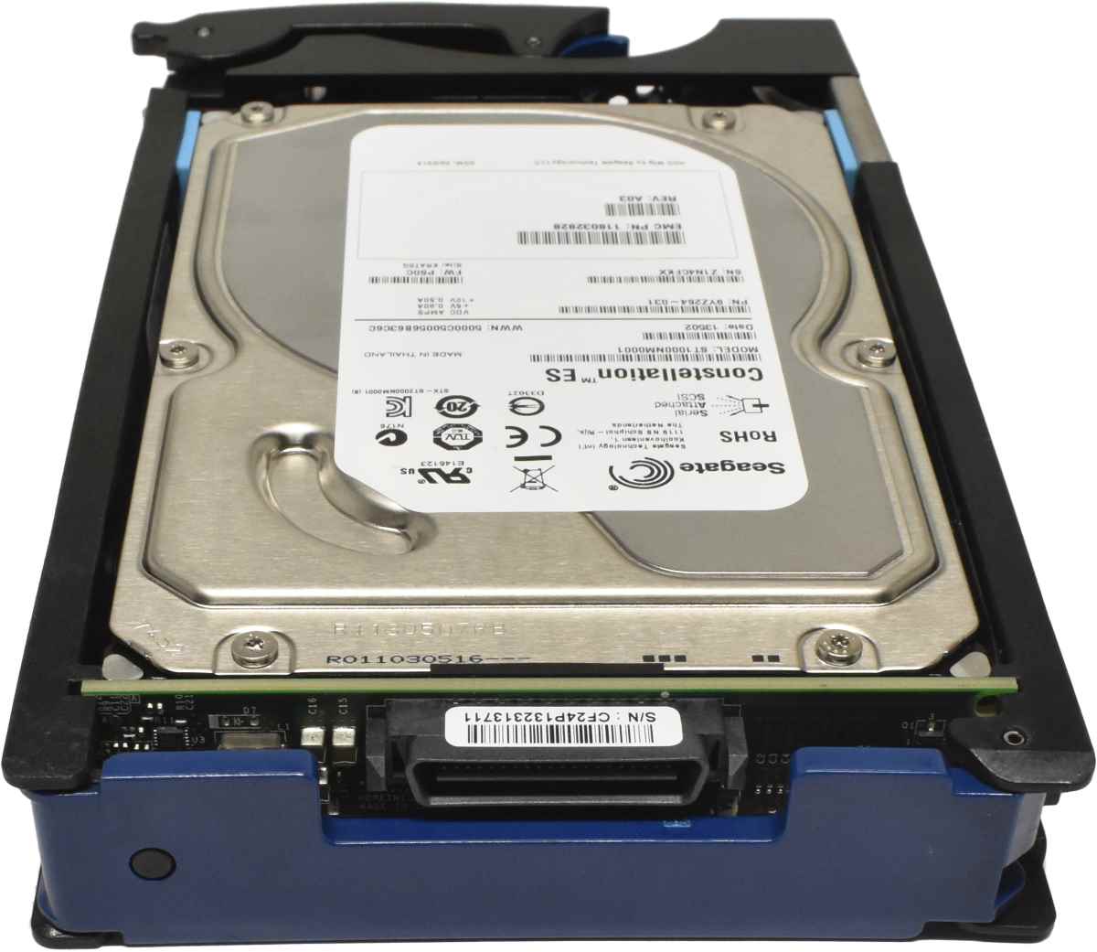 EMC Seagate 1TB 3.5" 7.2K 6G SAS HDD Festplatte ST1000NM0001 9YZ264-031 mit Rahmen