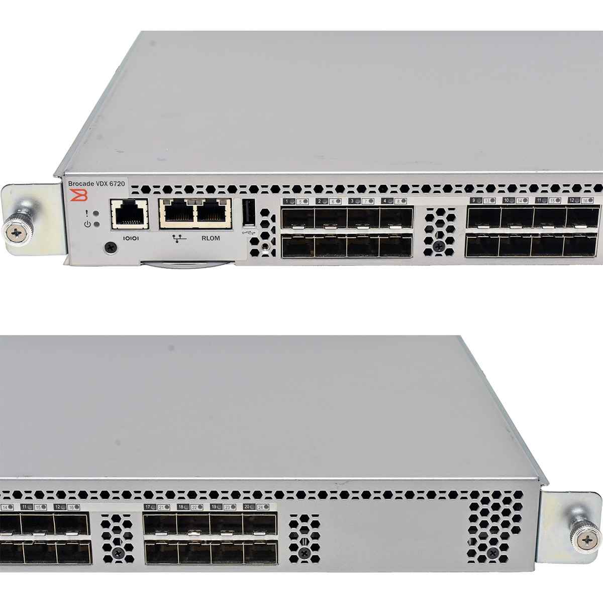 Brocade VDX 6720 BR-VDX6720-16-R 80-1004567-06 24-Port SFP+ 10G FCoE Switch Rack Ears 24 Ports open Brocade VDX 6720 BR-VDX6720-16-R 80-1004567-06 24-Port SFP+ 10G FCoE Switch Rack Ears 24 Ports open