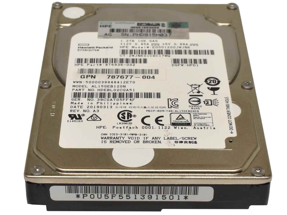HP 1.2TB 2.5" 12G 10K SAS HDD Festplatte EG001200JWJNK 876936-002