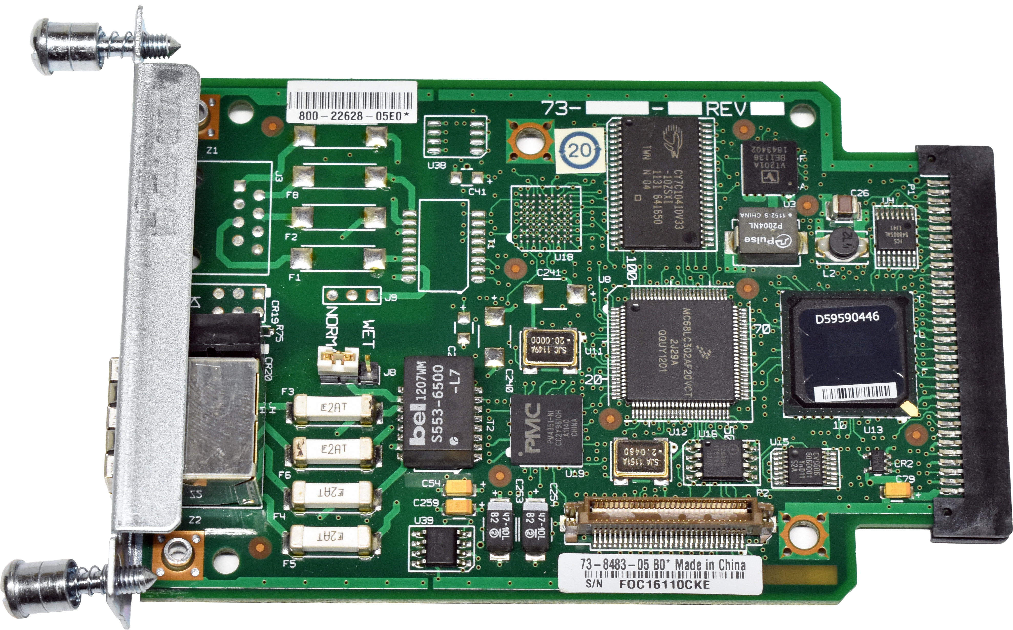 Cisco VWIC2-1MFT-T1/E1 Single-Port Multiflex Trunk Voice WAN Card 73-8483-05