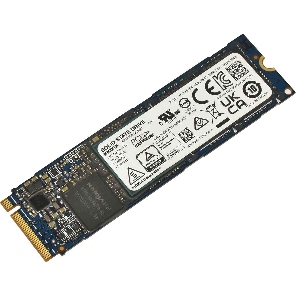 Kioxia KXG60ZNV256G SSD 256GB M.2 2280 PCIe 3.0 x4 NVMe Kioxia KXG60ZNV256G SSD 256GB M.2 2280 PCIe 3.0 x4 NVMe