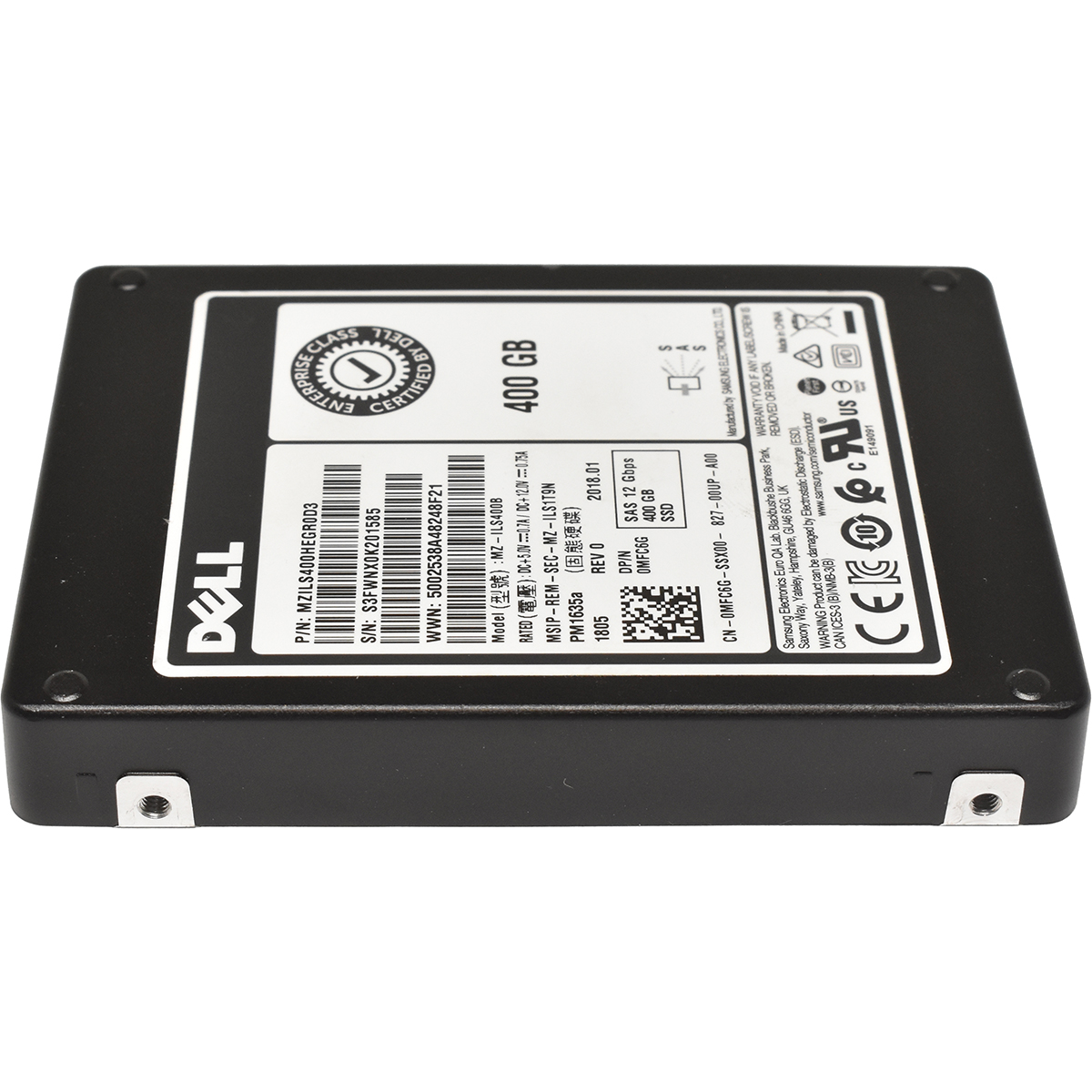 Dell 2.5" 400GB 12G SAS SSD MZILS400HEGR0D3 0MFC6G PowerEdge R650