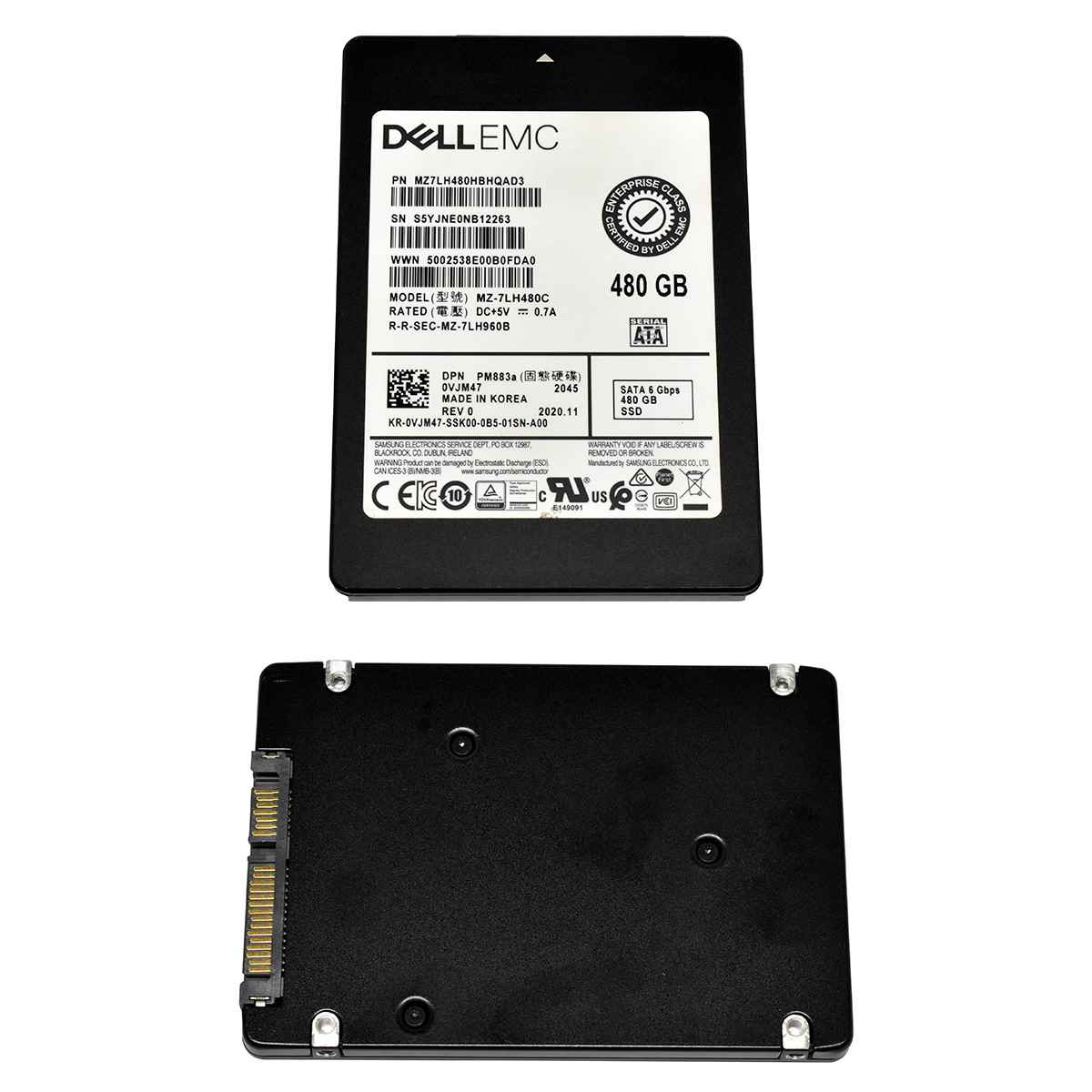 Dell EMC Samsung PM883a 480GB 0VJM47 MZ-7LH480C 2.5" 7mm 6G SATA SSD Dell EMC Samsung PM883a 480GB 0VJM47 MZ-7LH480C 2.5" 7mm 6G SATA SSD