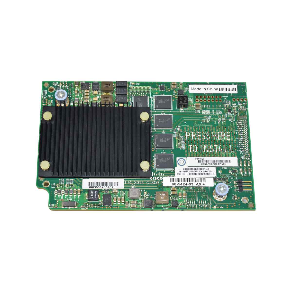 Cisco UCS VIC1380 UCSB-VIC-M83-8P Dual-Port 40Gb FCoE Mezzanine Card 68-5424-02 Cisco UCS VIC1380 UCSB-VIC-M83-8P Dual-Port 40Gb FCoE Mezzanine Card UCS B-Series Blade Servers