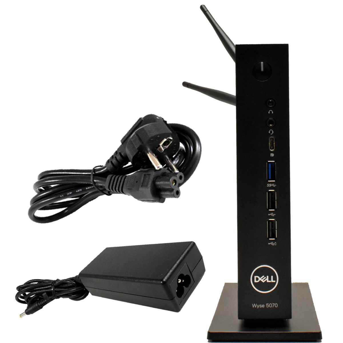 Dell Wyse 5070 Thin Client Intel J4105 1.5GHz CPU 8GB PC4 32GB eMMC Wifi USB 3.0 1xFuß 2xAntenen 1xNetzteil