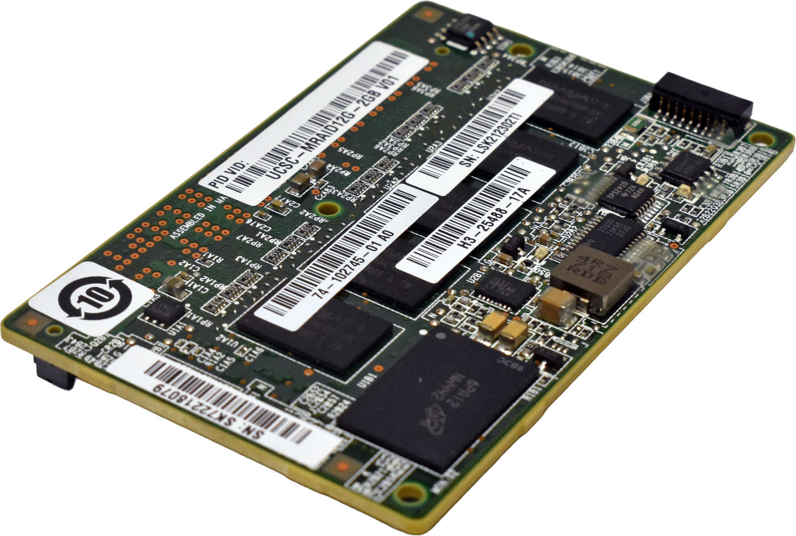 Cisco-UCSC-MRAID12G-2GB-74-102745-01-H3-25488-17A-001.jpg Cisco UCSC-MRAID12G-2GB 74-102745-01 H3-25488-17A 2GB RAID Controller Cache Module