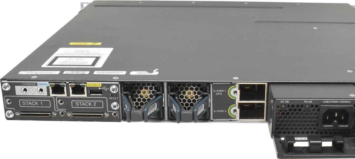Cisco WS-C3750X-48T-S 48-Port RJ-45 GE Switch 1x PSU + C3KX-NM-1G Rack Ears Cisco WS-C3750X-48T-S 48-Port RJ-45 GE Switch 1x PSU + C3KX-NM-1G Rack Ears