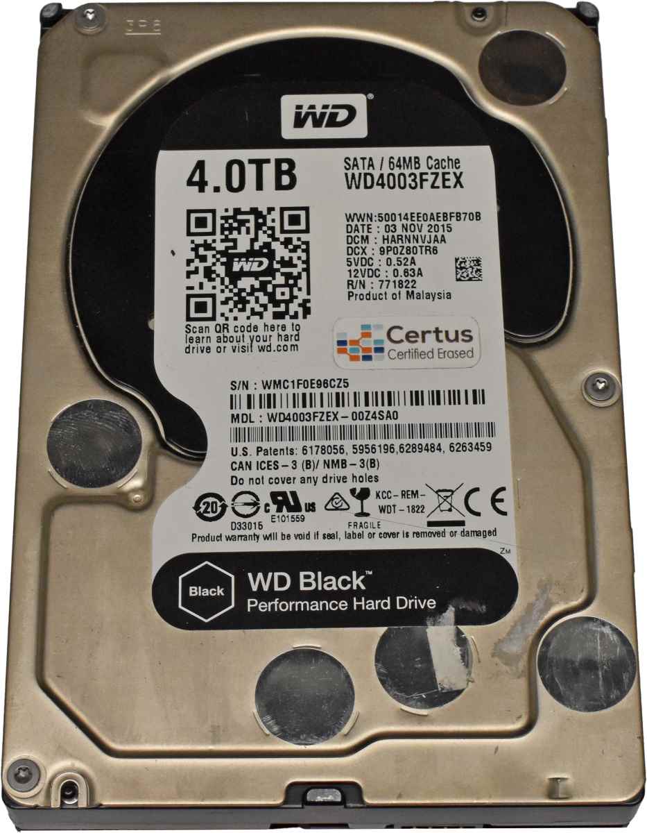 Western Digital HDD Festplatte 4TB 3.5" 7,2K SATA 6G WD4003FZEX