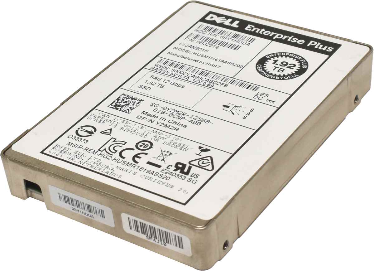 Dell HUSMR1619ASS200 1.92TB 2.5" 12G SAS SSD 0Y2M2R 0B32212 Dell HUSMR1619ASS200 1.92TB 2.5" 12G SAS SSD 0Y2M2R 0B32212