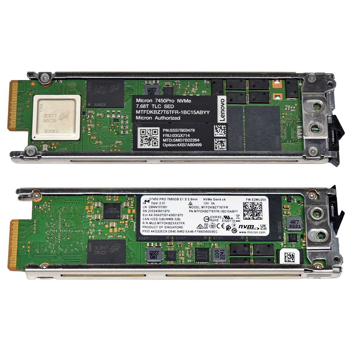 Lenovo Micron 7450 PRO MTFDKBZ7T6TFR 03GX714 7.68TB E1.S NVMe OPAL SED SSD - 5.jpg Lenovo Micron 7450 PRO MTFDKBZ7T6TFR 03GX714 7.68TB E1.S NVMe OPAL SED SSD