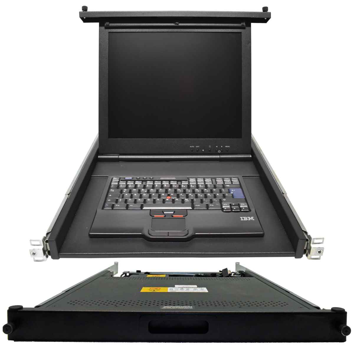 IBM 1728-1UX 17" Flat Panel KVM-Console 23K4885 23K4802 US Keyboard +Rack Rails IBM 1728-1UX 17" Flat Panel KVM-Console 23K4885 23K4802 US Keyboard +Rack Rails