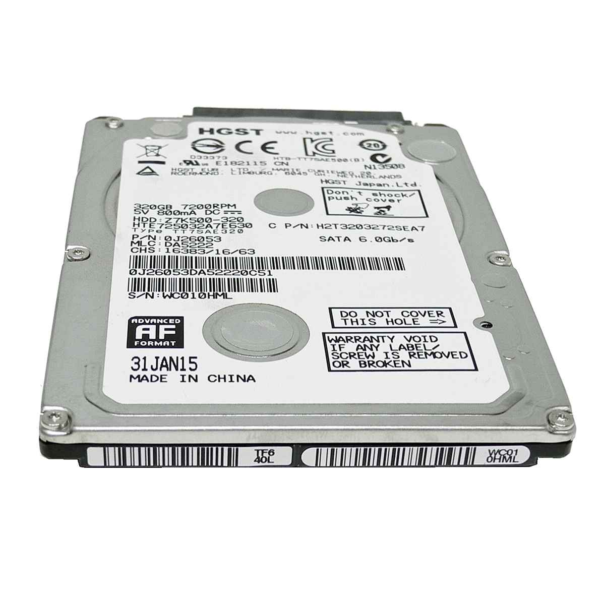 HGST 320GB 2.5" 7.2K 6G SATA HDD Festplatte HTE725032A7E630 0J26053 PC Laptop