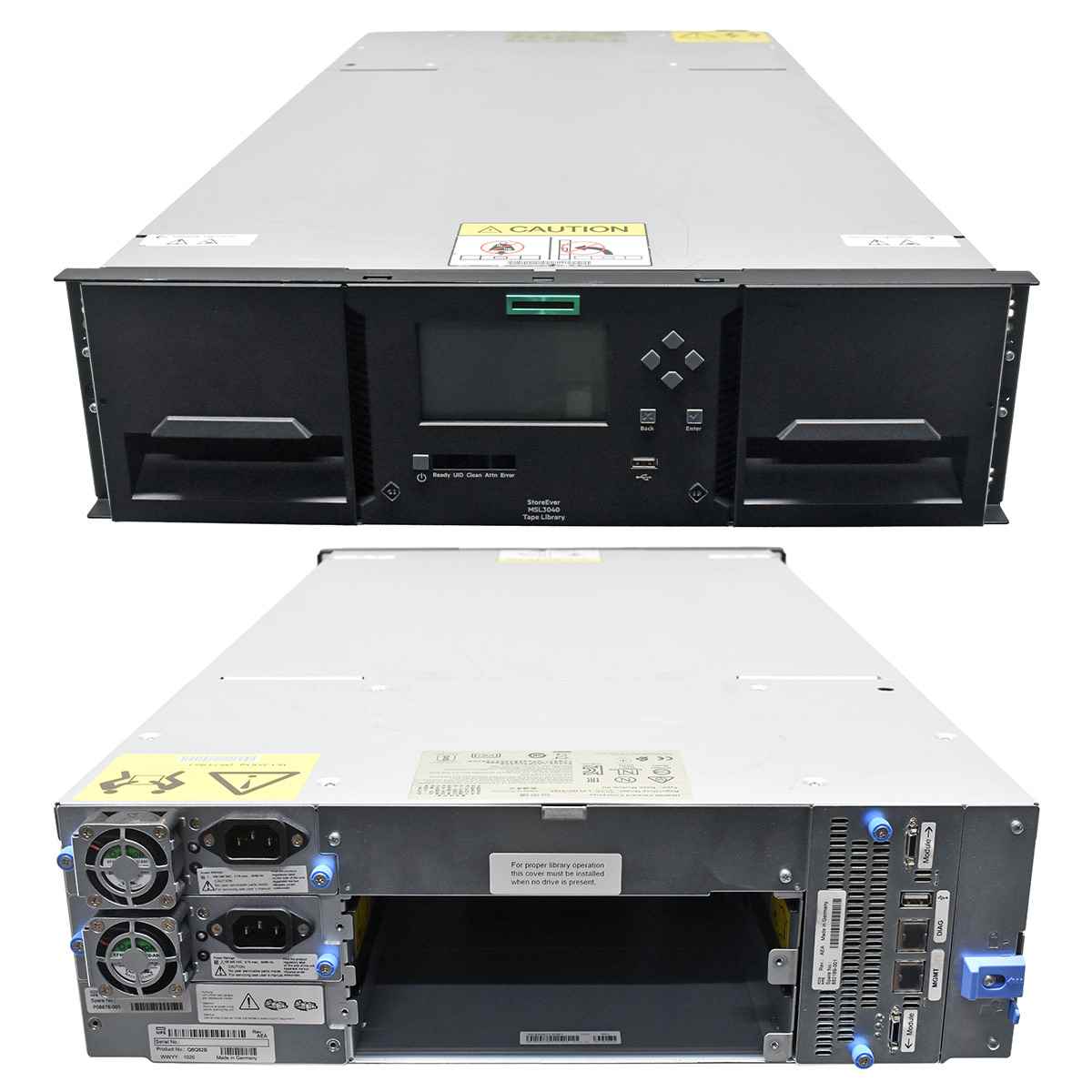 HP StoreEver MSL3040 Q6Q62B Base Tape Library +Controller Card 2xPSU no Tape Drives