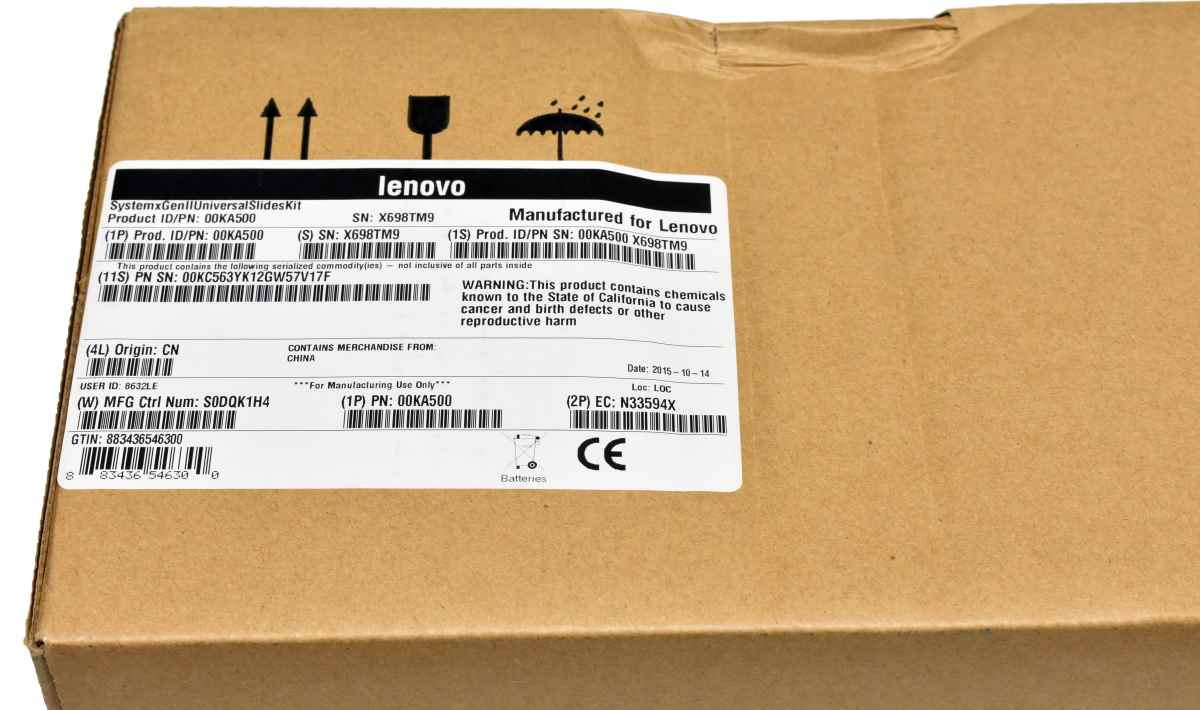 Lenovo System x Gen-II Slides Kit 00KA500 for System x3650 M5 x3550 M5 New Neu