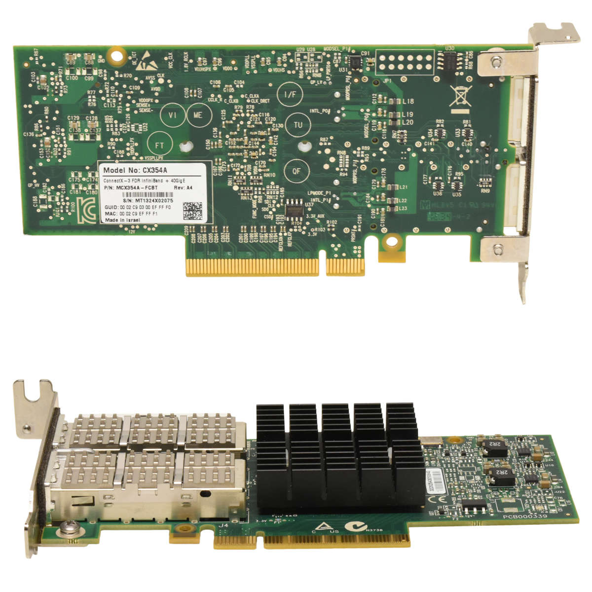 Oracle-Mellanox-CX354A-ConnectX-3-FDR-InfiniBand-4-002.jpg Oracle Mellanox CX354A ConnectX-3 FDR InfiniBand+ 40Gbs Dual Port PCIe x8 Netzwerkkarte LP
